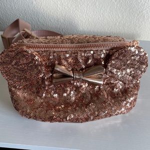 Disney Parks Loungefly rose gold mini mouse Fanny pack